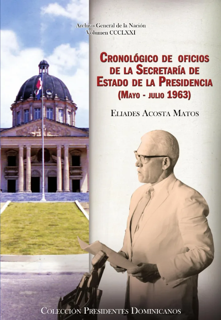 Portada de Cronológico de oficios de la Secretaría de Estado de la Presidencia (Mayo-julio 1963)