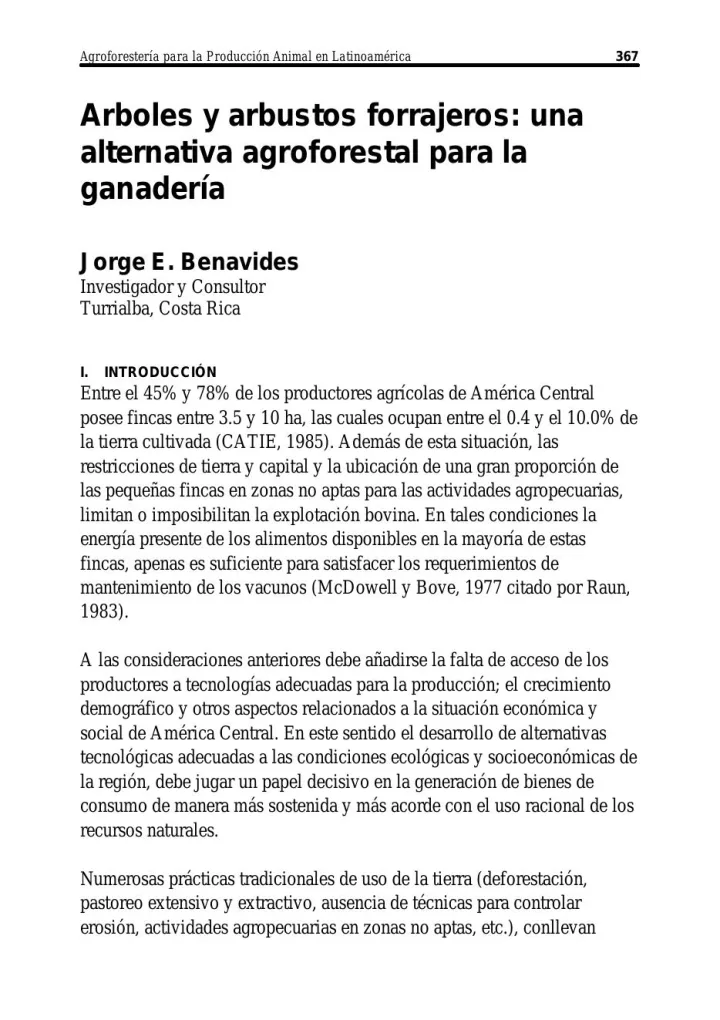 Portada de Árboles y arbustos forrajeros: una alternativa agroforestal para la ganadería