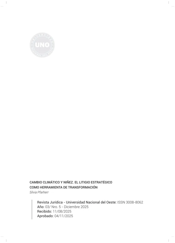 Portada de Cambio climático y niñez. El litigio estratégico como herramienta de transformación