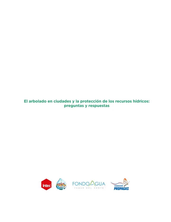 Portada de El arbolado en ciudades y la protección de los recursos hídricos: preguntas y respuestas