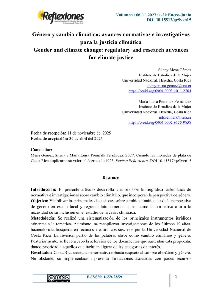 Portada de Género y cambio climático: avances normativos e investigativos para la justicia climática