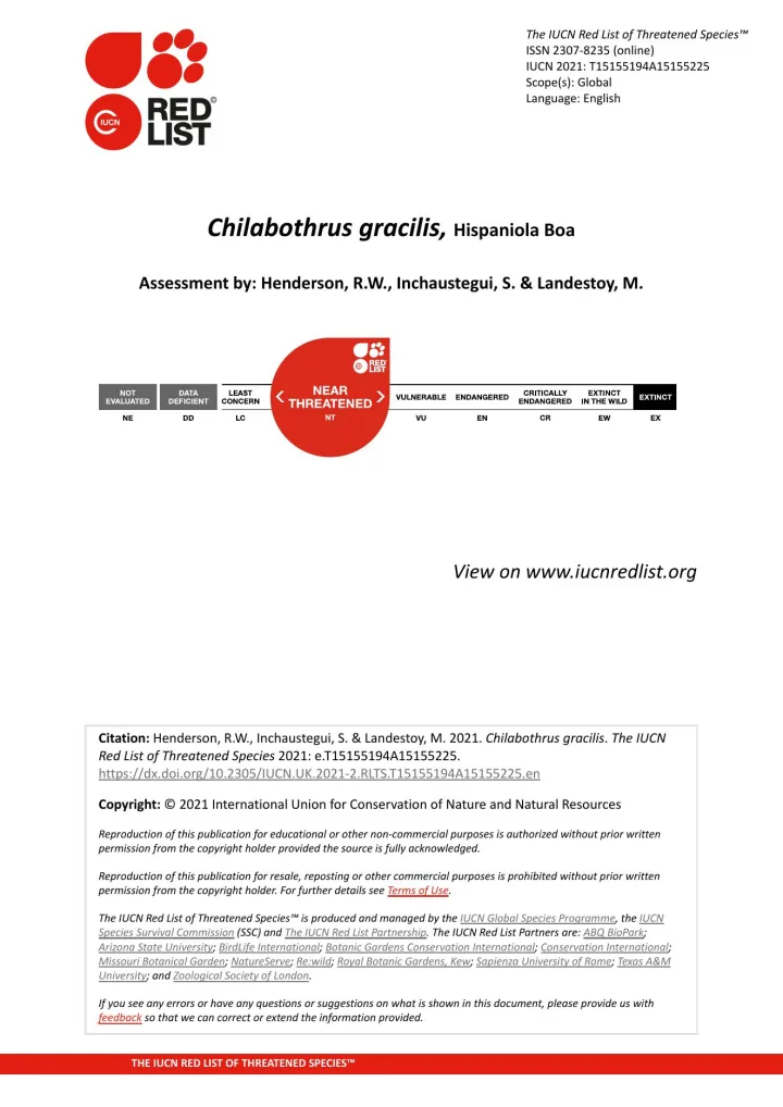 Portada de Chilabothrus gracilis, Hispaniola Boa