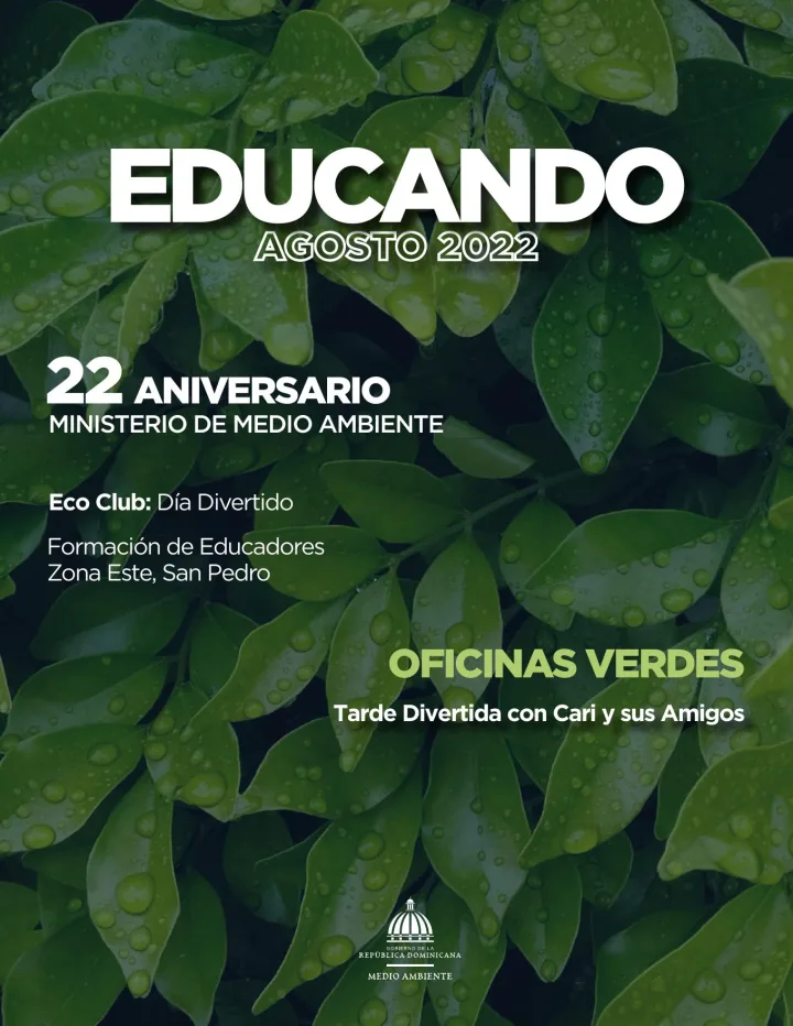 Portada de Educando: Boletín de la Dirección de Educación y Divulgación Ambiental (Agosto 2022)