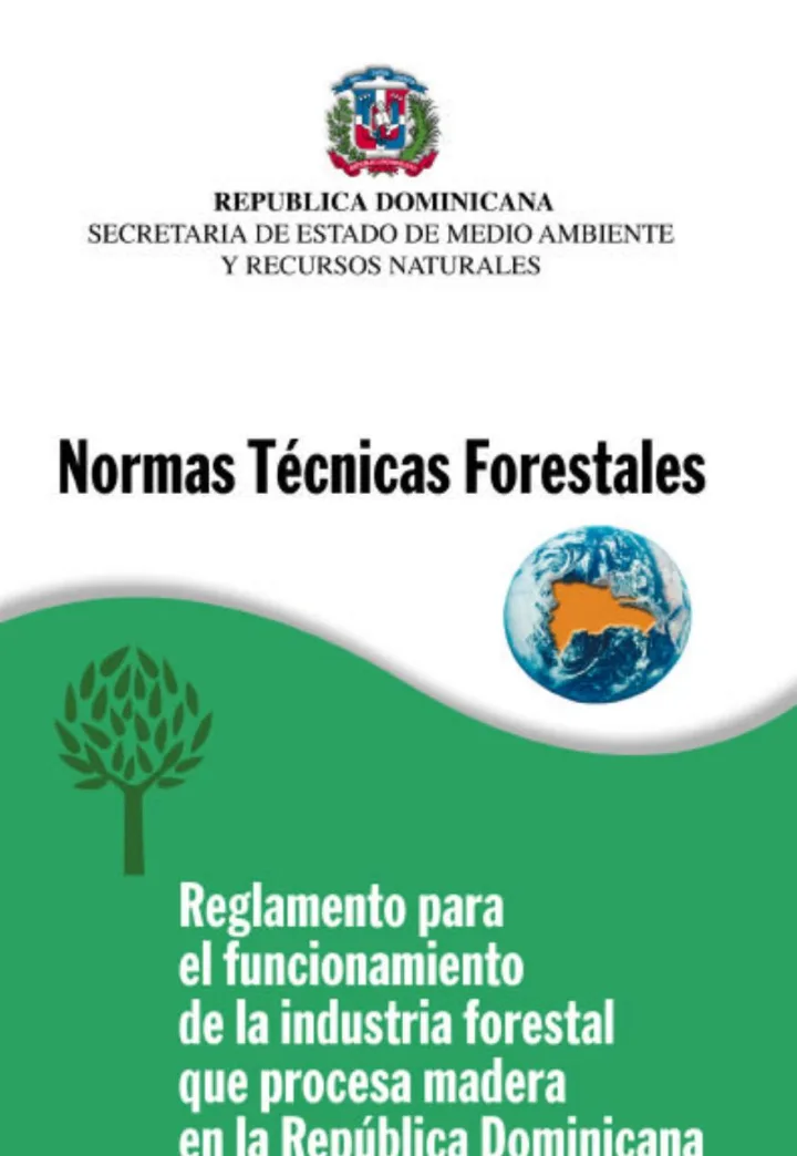 Portada de Reglamento para el funcionamiento de la industria forestal que procesa madera en la República Dominicana