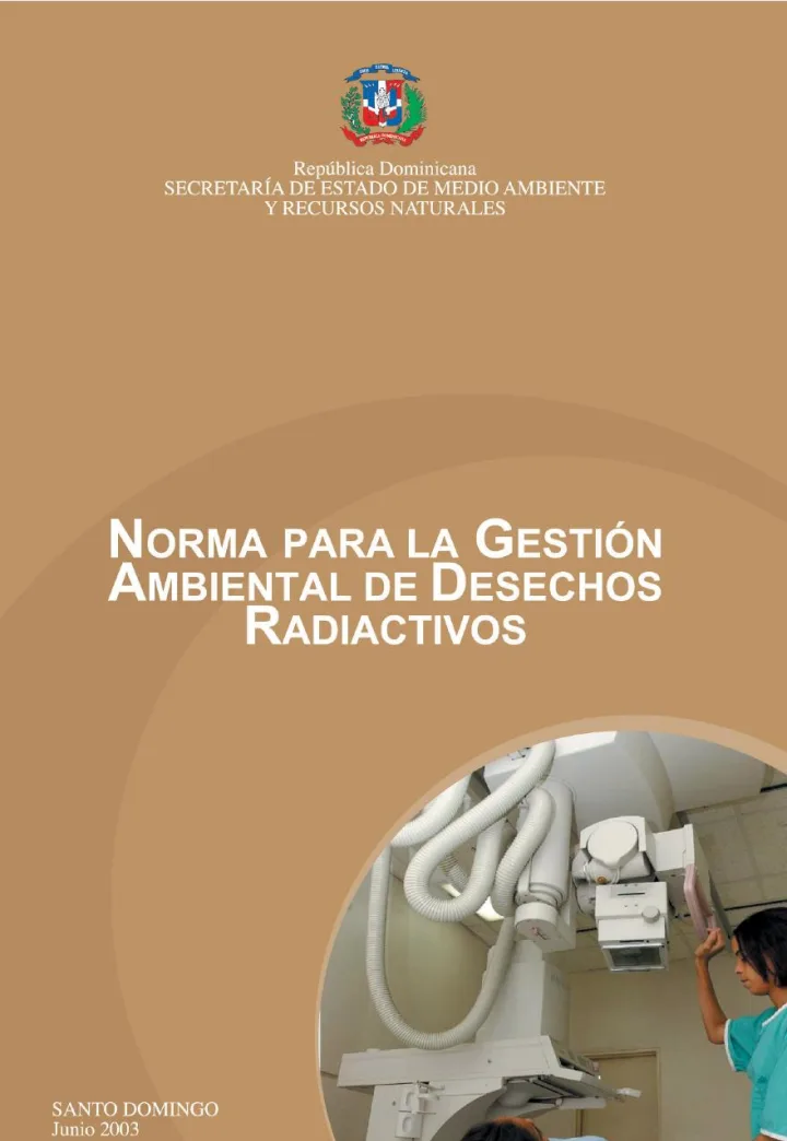 Portada de Norma para la Gestión Ambiental de Desechos Radiactivos