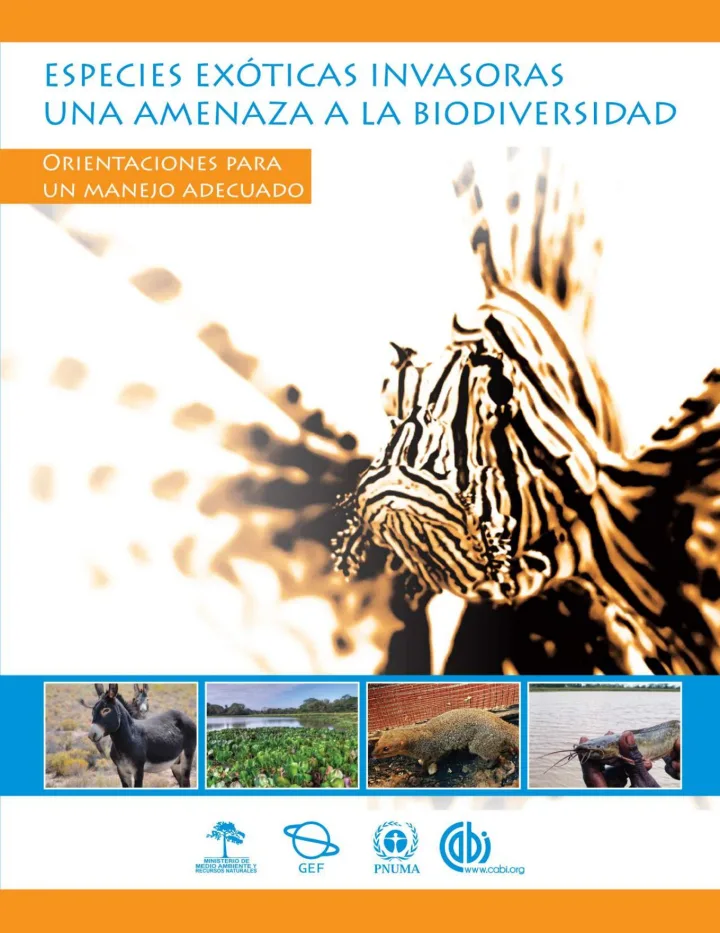 Portada de Especies Exóticas Invasoras: Una amenaza a la biodiversidad. Orientaciones para un manejo adecuado
