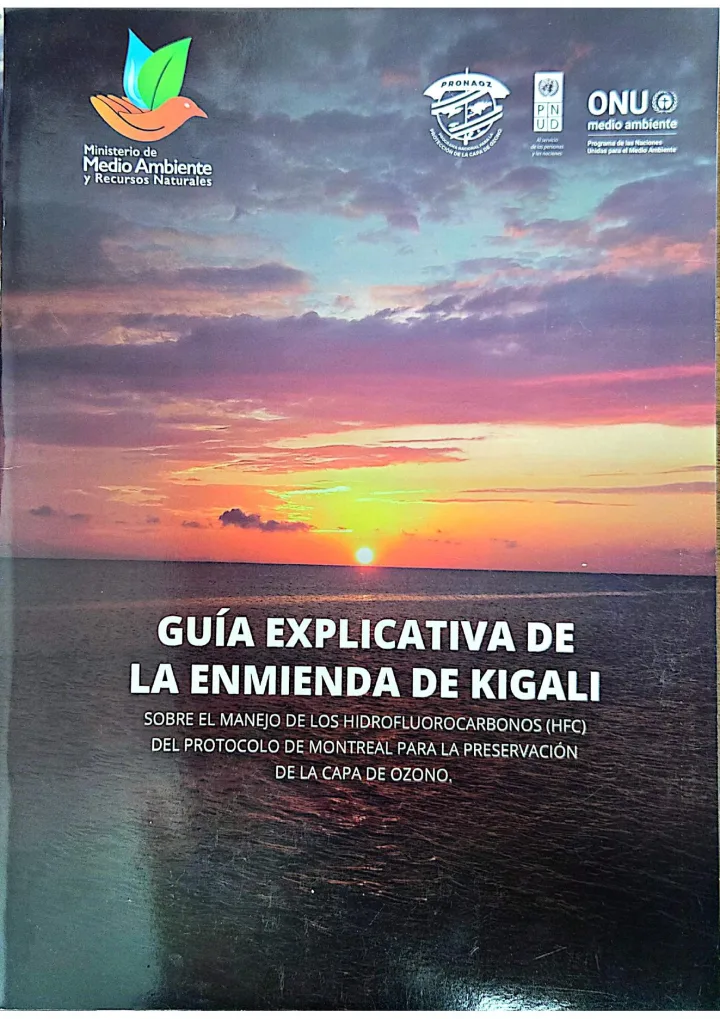 Portada de Guía Explicativa de la Enmienda de Kigali sobre el Manejo de los Hidrofluorocarbonos (HFC) del Protocolo de Montreal para la Preservación de la Capa de Ozono