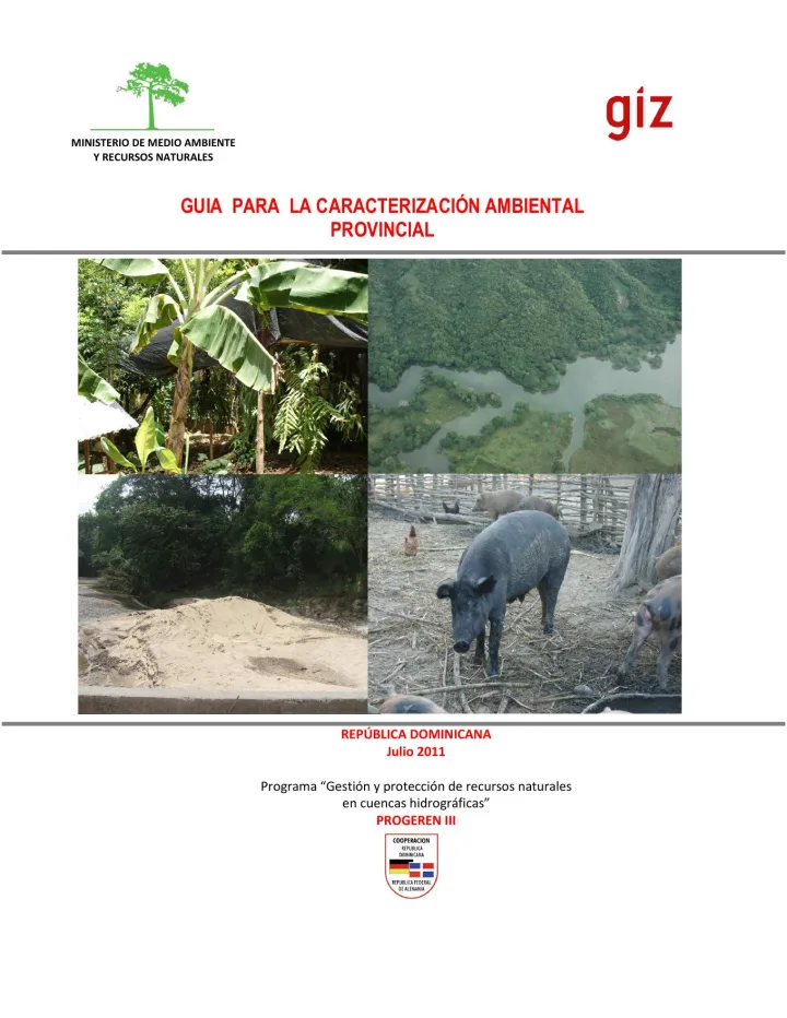Portada de Guía para la Caracterización Ambiental Provincial