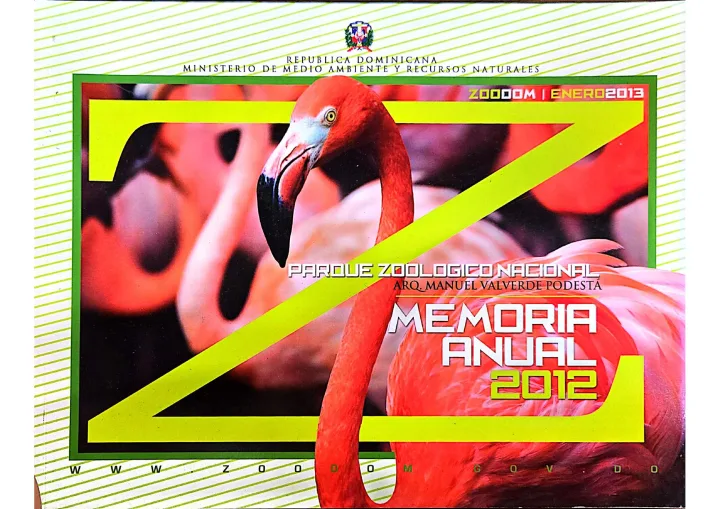 Portada de Memoria Anual del Zoologico Nacional
