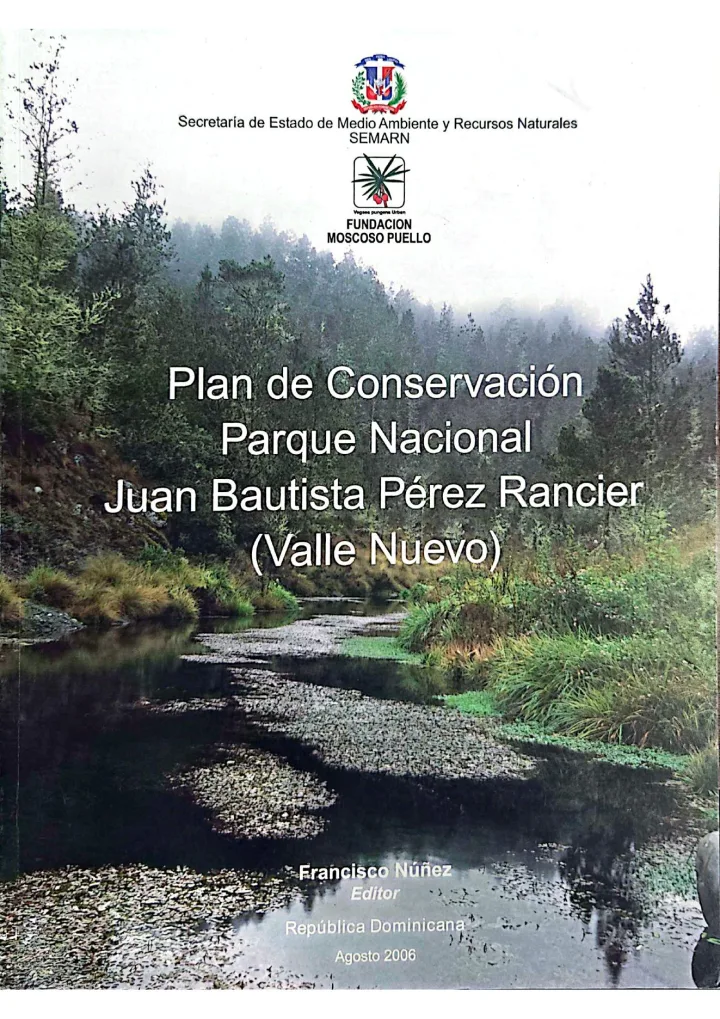 Portada de Plan de Conservación Parque Nacional Juan Bautista Pérez Rancier (Valle Nuevo)