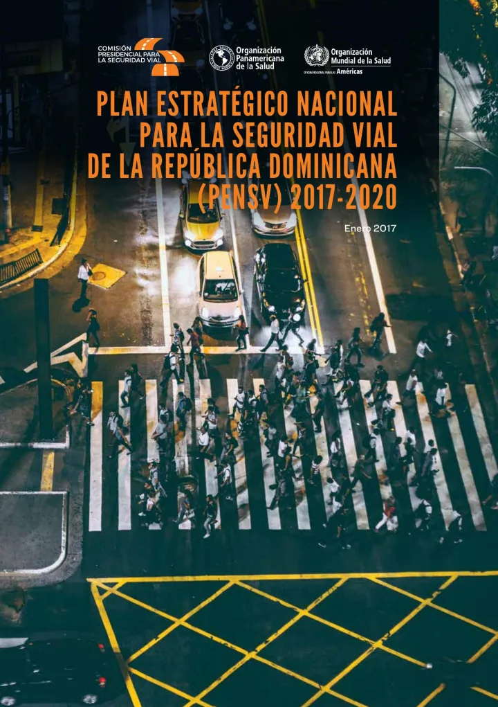Portada de Plan Estratégico Nacional para la Seguridad Vial de la República Dominicana (PENSV) 2017-2020