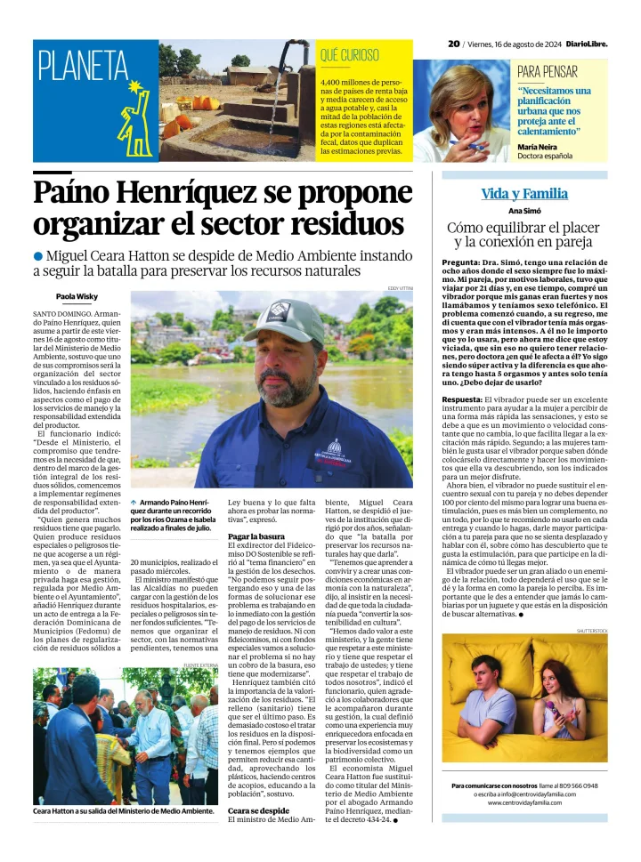 Portada de Paíno Henríquez se propone organizar el sector residuos