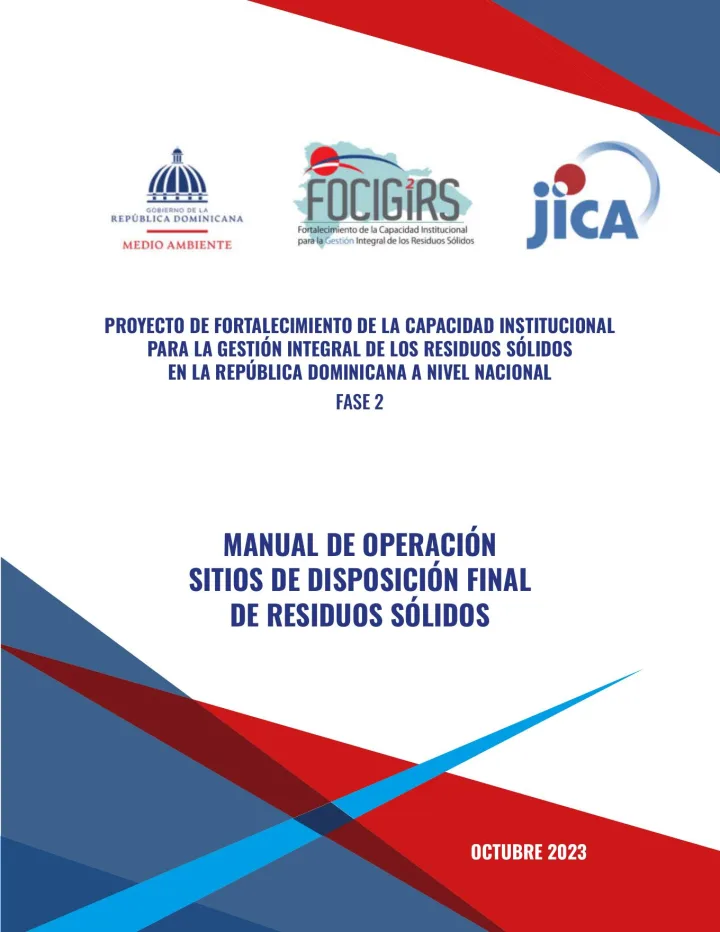 Portada de Manual de operación sitios de disposición final de residuos sólidos