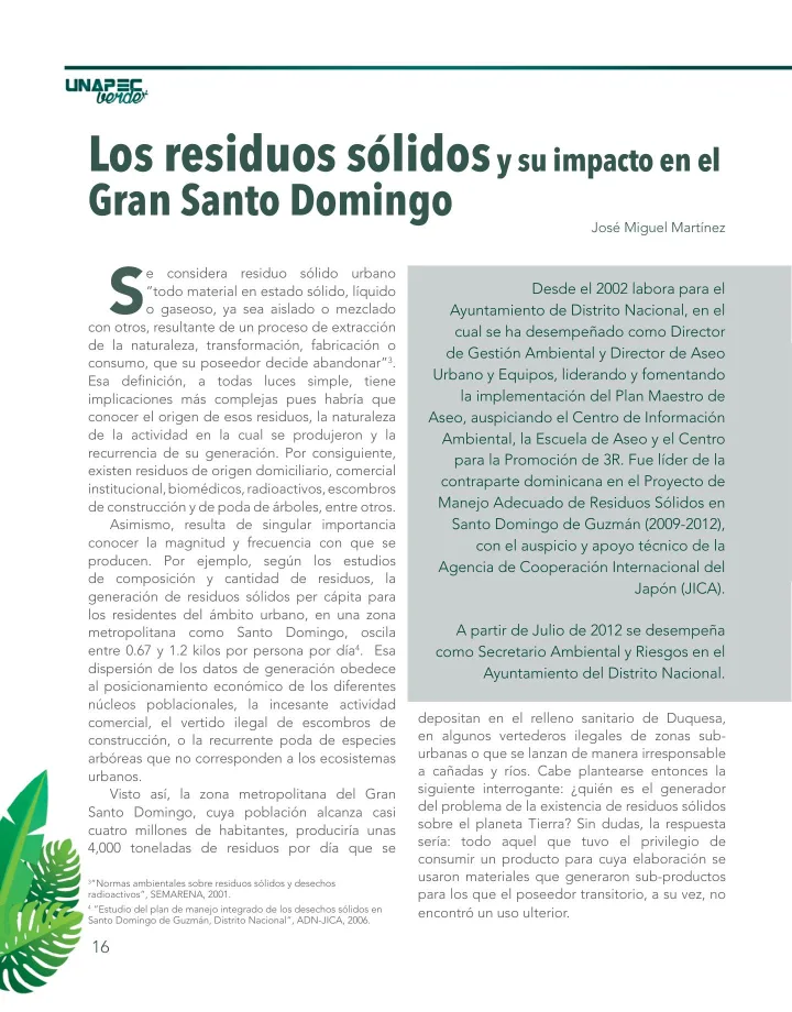 Portada de Los residuos sólidos y su impacto en el Gran Santo Domingo