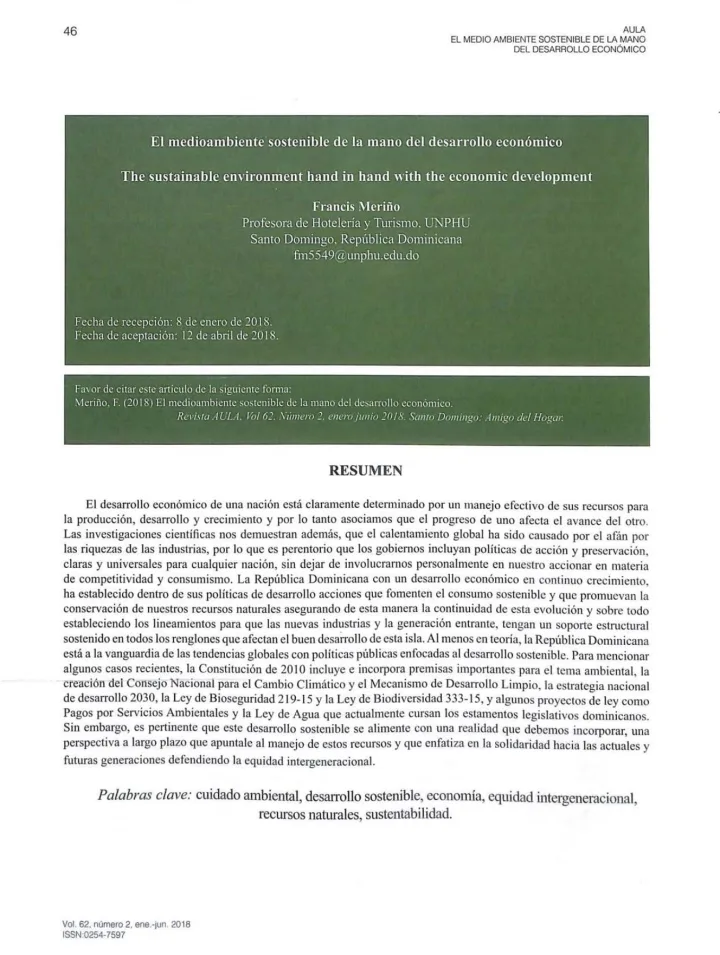Portada de El medio ambiente sostenible de la mano del desarrollo económico