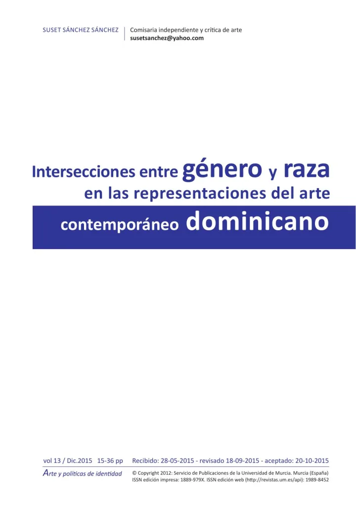 Portada de Intersecciones entre género y raza en las representaciones del arte contemporáneo dominicano