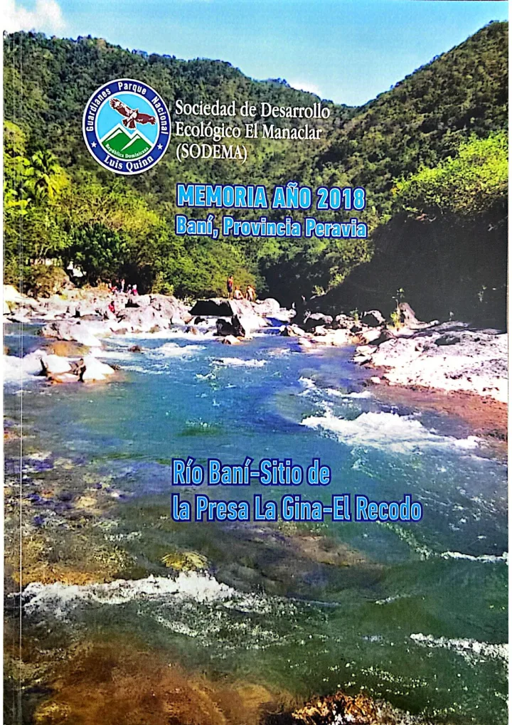 Portada de Memoria de la Sociedad de Desarrollo Ecológico El Manaclar 2018