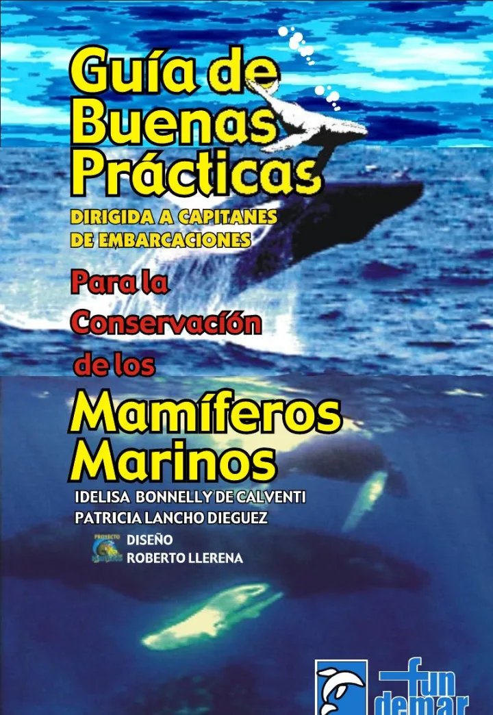 Portada de Guía de buenas prácticas dirigida a capitanes de embarcaciones para la conservación de los mamíferos marinos