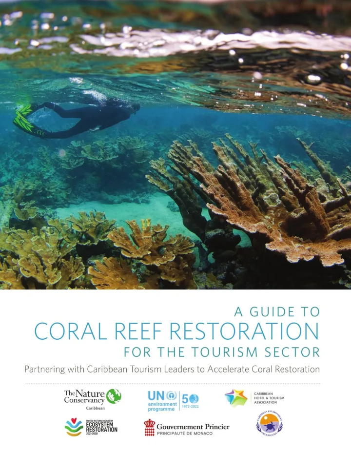 Portada de A Guide to Coral Reef Restoration for the Tourism Sector: Partnering with Caribbean Tourism Leaders to Accelerate Coral Restoration