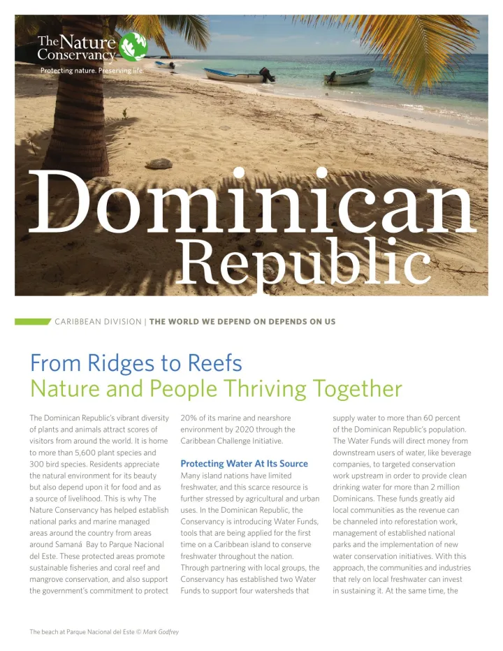 Portada de From Ridges to Reefs: Nature and People Thriving Together