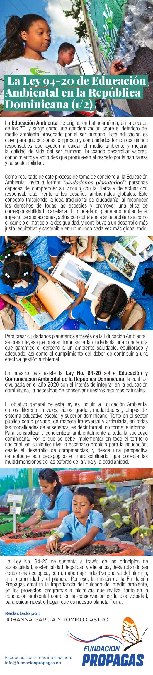 La Ley 94-20 de Educación Ambiental en la República Dominicana (1/2)