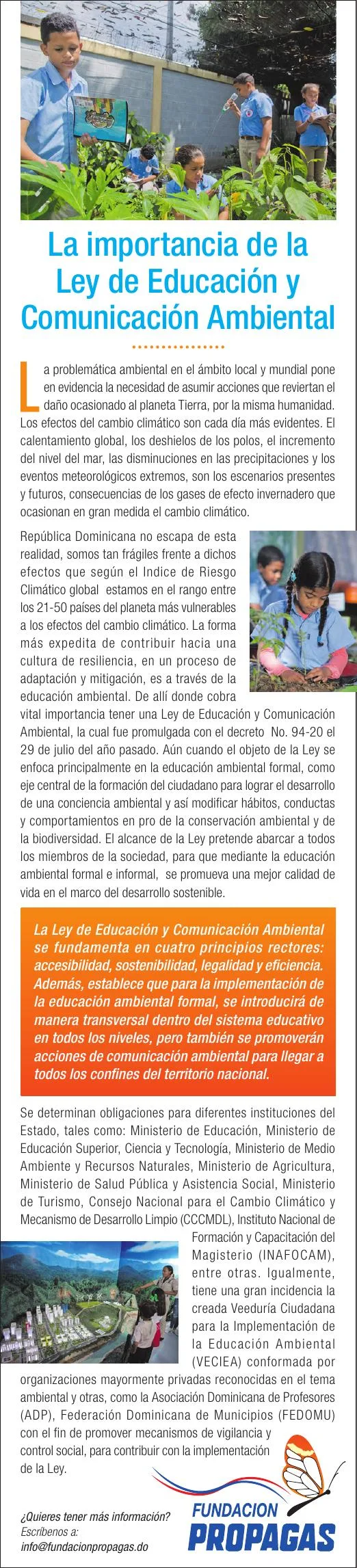 La importancia de la Ley de Educación y Comunicación Ambiental